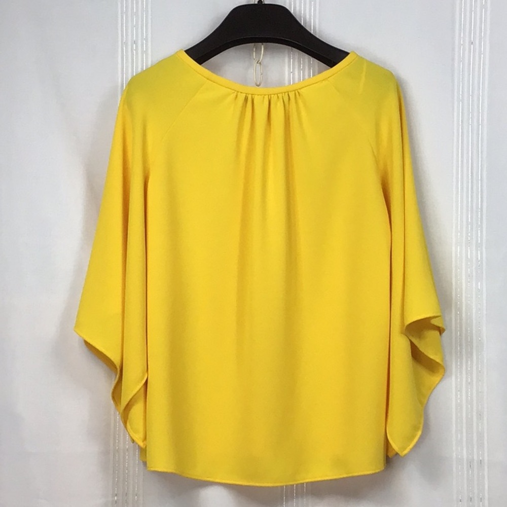 🌻 Zara ‘Woman’ Crepe Kimono Wing Sleeve Blouse Sz.XS - Picture 4 of 7